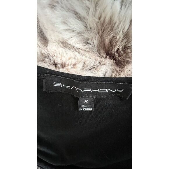 Symphony Black Lace Dress with Gold Sequins, Size small - Picture 10 of 12